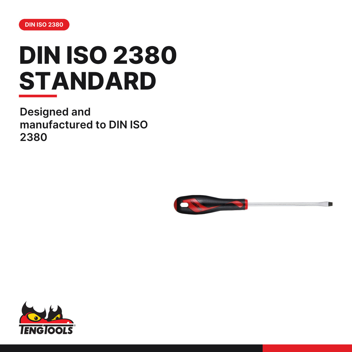 Teng Tools MD928N Flat Head Screwdriver, designed and manufactured to DIN ISO 2380