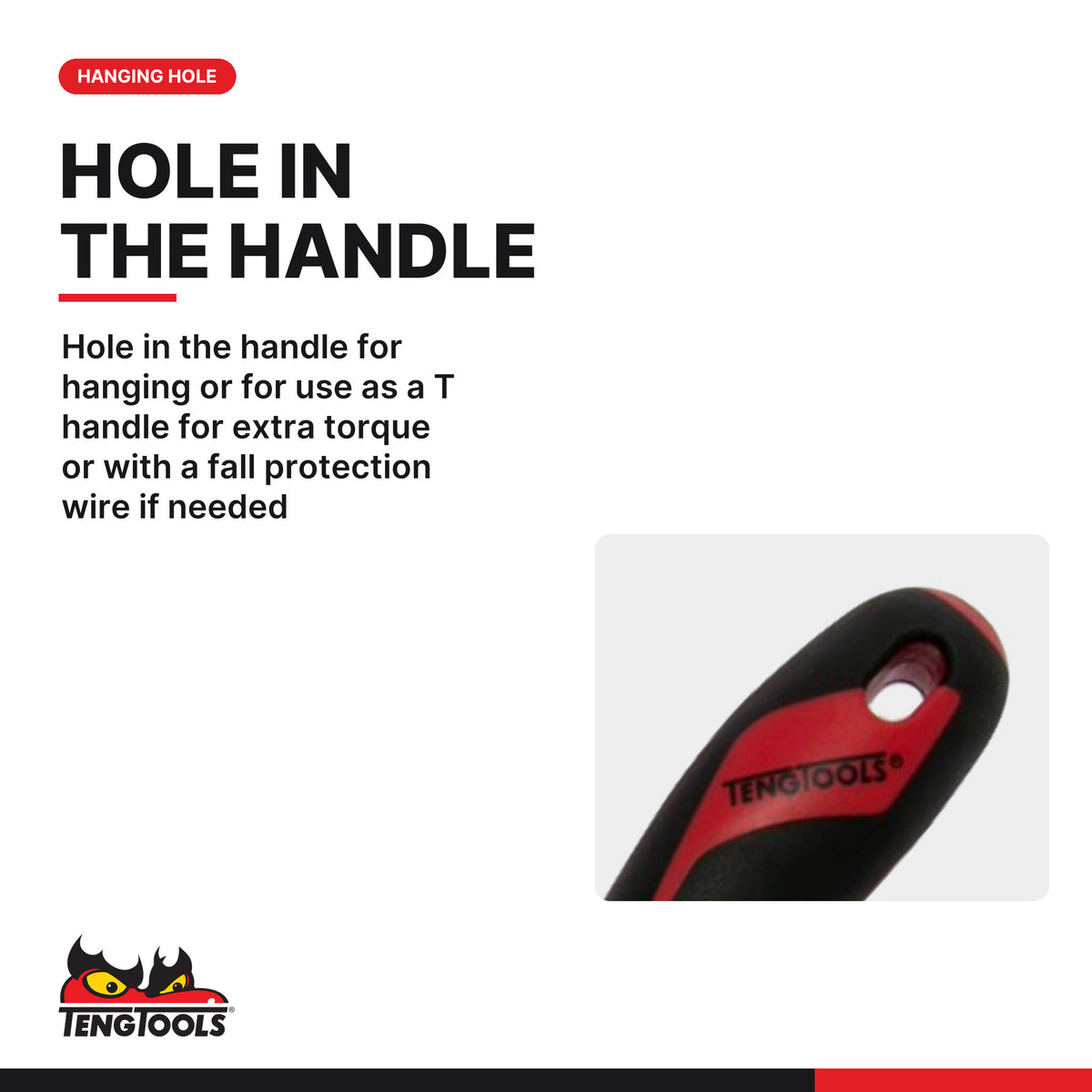 Teng Tools MD962N4C Pozidriv Screwdrivers 300-400mm Shaft TT-MV PLUS, hole in the handle for hanging or for use as a T