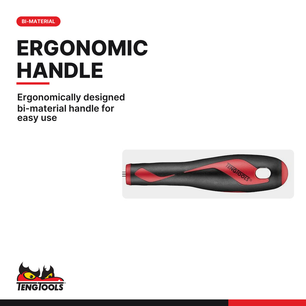 Teng Tools MDA180 Straight Scratch Awl, ergonomically designed bi-material handle for easy use