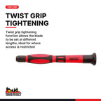 Teng Tools MDM700 Mini Screwdriver Handle for Interchangeable, twist grip tightening function allows the blade to be set at