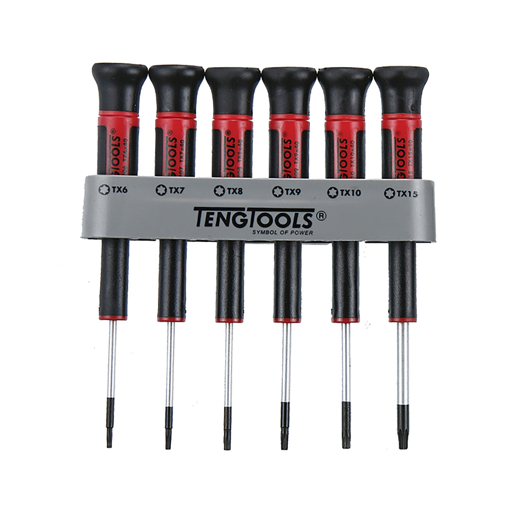 Teng Tools MDM706TX Mini Screwdriver Set TX 6 Pieces on a white background