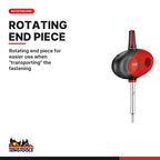 Teng Tools MDM706TXT Mini TX T-Handle Screwdriver Set 6 Pieces, rotating end piece for easier use when "transporting" the