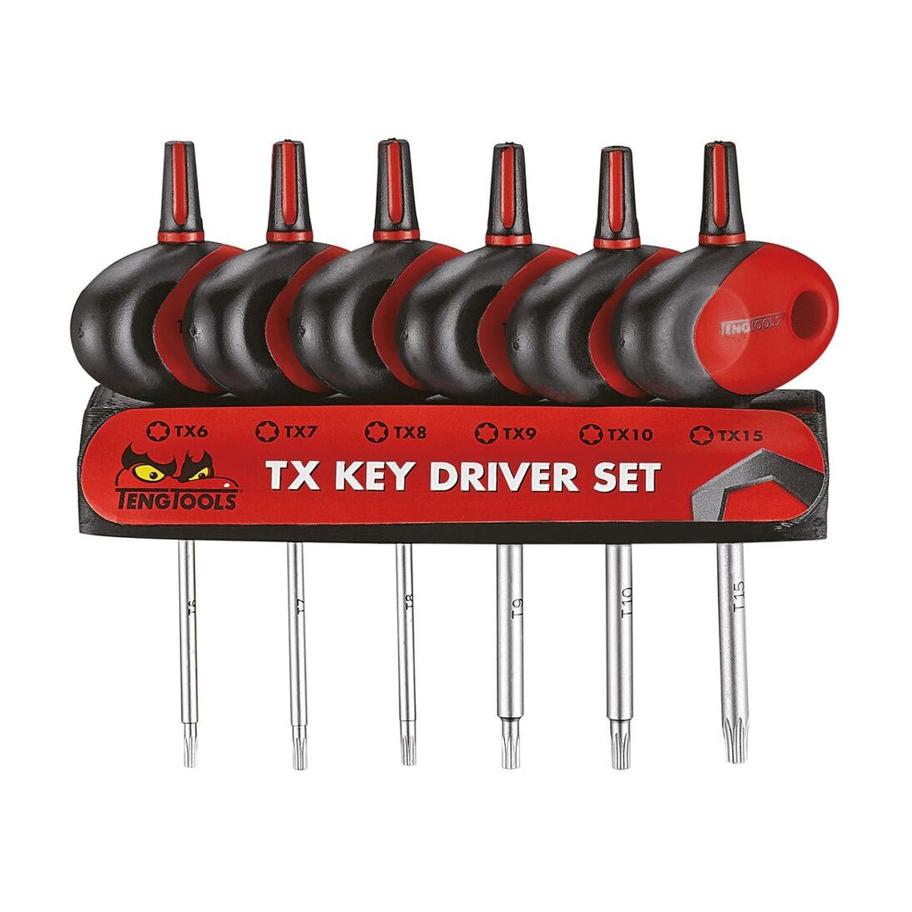 Teng Tools MDM706TXT Mini TX T-Handle Screwdriver Set 6 Pieces on a white background