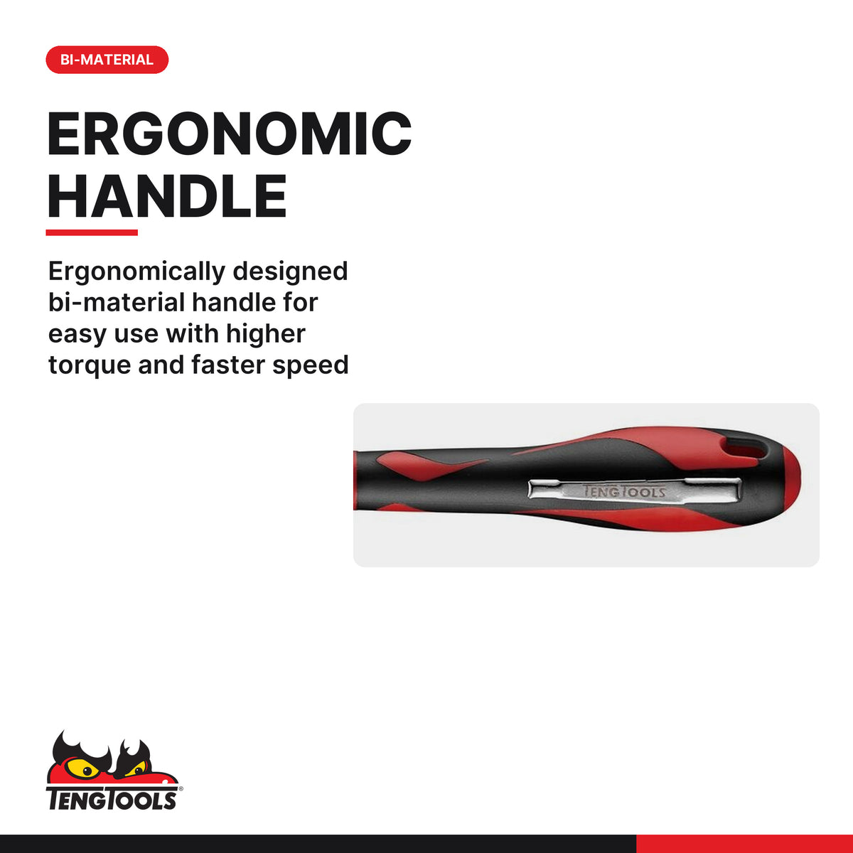 Teng Tools MDMC715N PH1 Phillips Mini Screwdriver With Pocket Clip, ergonomically designed bi-material handle for easy use