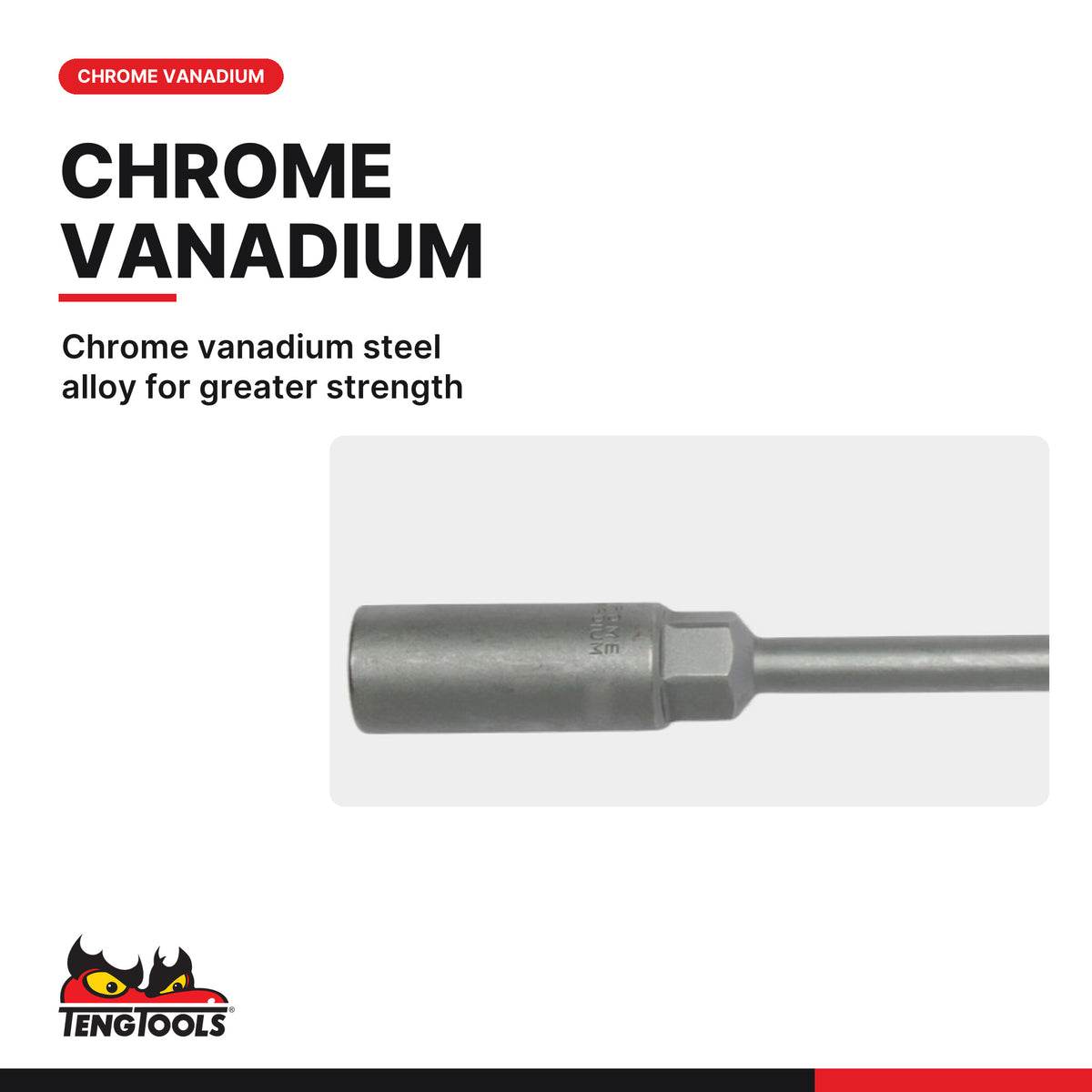 Teng Tools MDNT405 T-Handle Nut Driver Metric Hex Socket 5 mm to 14 mm, chrome vanadium steel alloy for greater strength