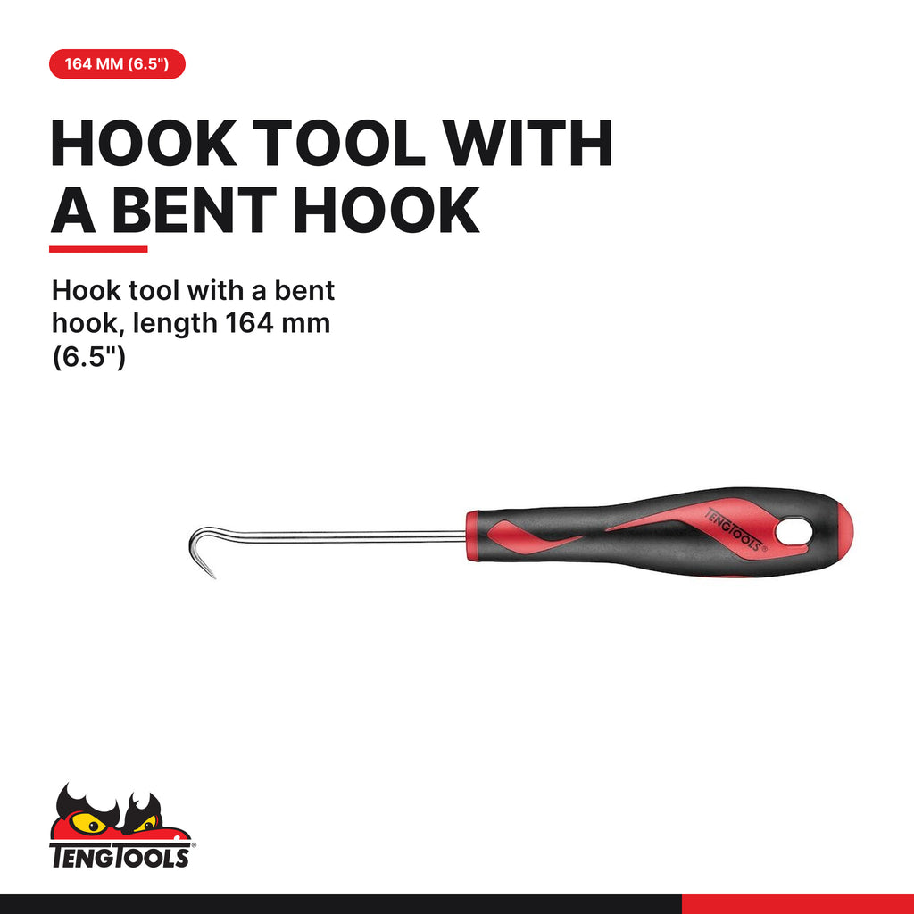 Teng Tools MDP125 125 Degree Angled Pick, hook tool with a bent hook, length 164 mm (6.5")