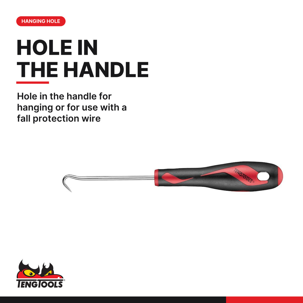 Teng Tools MDP125 125 Degree Angled Pick, hole in the handle for hanging or for use with a fall protection wire