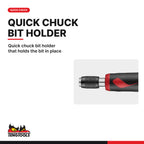 Teng Tools MDQ147 1/4 Inch Hex Quick Chuck Bit Driver, quick chuck bit holder that holds the bit in place
