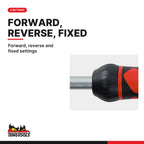 Teng Tools MDR908 1/4 Inch Ratcheting Bit Driver Set, forward, reverse and fixed settings