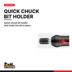Teng Tools MDRQ908 1/4 Inch Ratcheting Quick Chuck Bits Driver Set, quick chuck bit holder that holds the bit in place