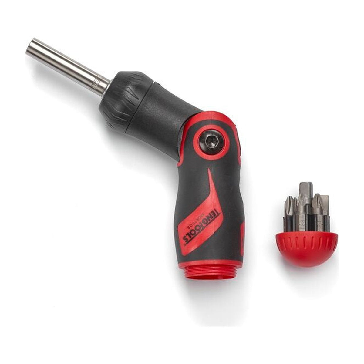 Teng Tools MDRT908 1/4 Inch Ratcheting Angled Bits Driver Set on a white background