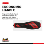 Teng Tools MDT932N 6.5-10mm Flat Head Power Through Screwdriver, ergonomically designed bi-material handle for easy use with