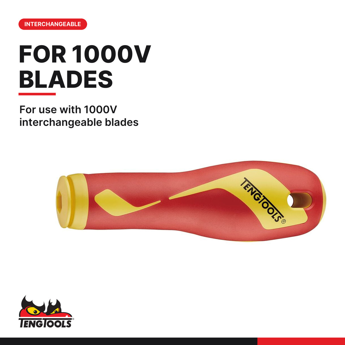 Teng Tools MDV710 Insulated Handle for Interchangeable Screwdriver, for use with 1000V interchangeable blades