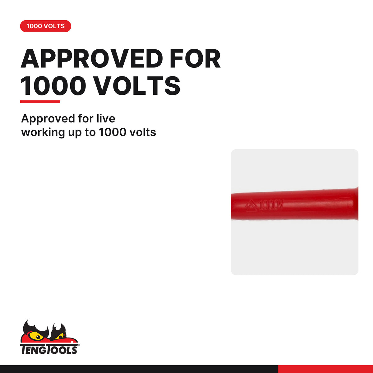 Teng Tools MDV802N #2 Robertson Insulated Screwdriver, approved for live working up to 1000 volts