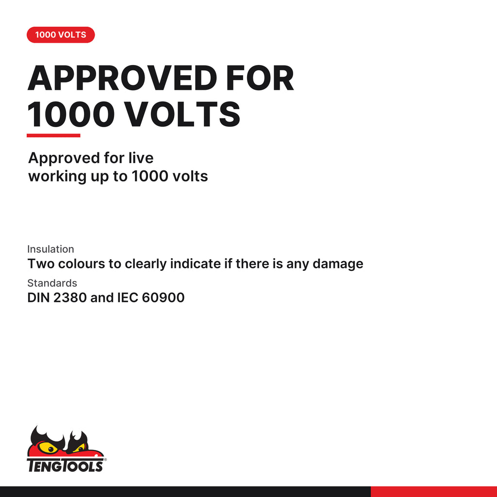 Teng Tools MDV840N PH0 x 60mm 1000 Volt Insulated PH Type Screwdriver, approved for live working up to 1000 volts