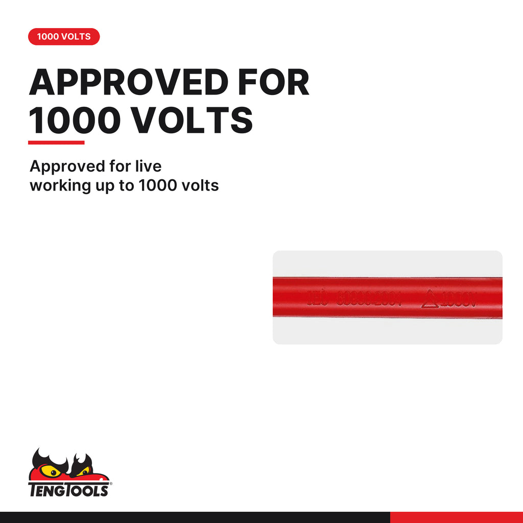 Teng Tools MDV844NF 100 mm Plus Minus Insulated Screwdriver, approved for live working up to 1000 volts