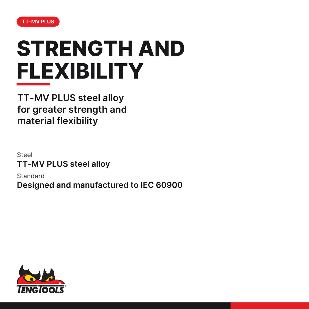 Teng Tools MDV844NF 100 mm Plus Minus Insulated Screwdriver, TT-MV PLUS steel alloy for greater strength and material