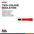 Teng Tools MDV844NF 100 mm Plus Minus Insulated Screwdriver, integrated protective insulation with two colours to clearly