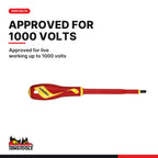 Teng Tools MDV906N Insulated Screwdriver Set Flat & PH 6 Pieces, approved for live working up to 1000 volts