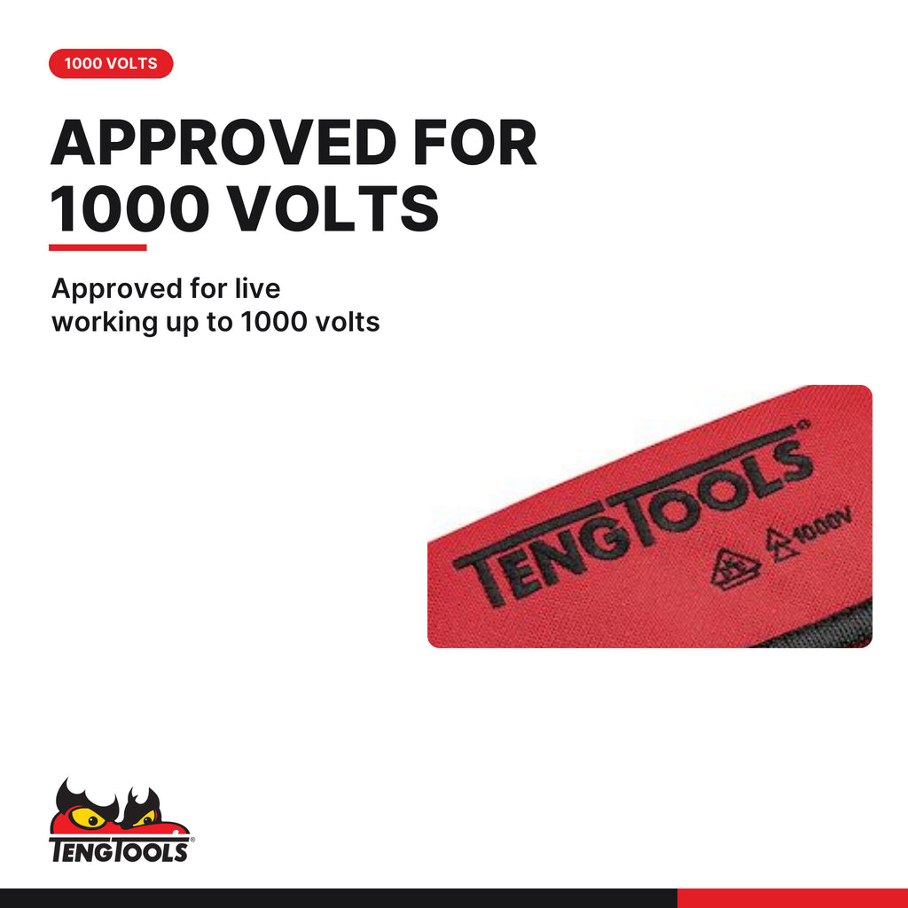 Teng Tools MDV909N 9 Piece 1000 Volt Insulated Mixed Interchangeable, approved for live working up to 1000 volts