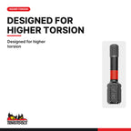 Teng Tools metric hex impact bits with 1/4 in hex shank 30 mm, 3 mm to 6 mm, designed for higher torsion