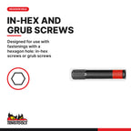 Teng Tools metric hex impact bits with 1/4 in hex shank 50 mm, 3 mm to 6 mm, designed for use with fastenings with a hexagon