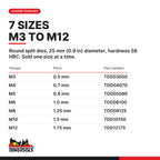 Teng Tools metric threading die M3 to M12, seven sizes M3 x 0.5 to M12 x 1.75, part numbers TDD03050 to TDD12175