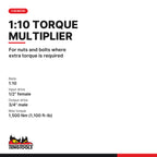 Teng Tools MP91500 1:10 Torque Multiplier Wrench, for nuts and bolts where extra torque is required
