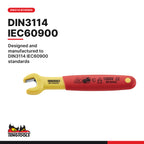 Teng Tools MPV600507 Insulated Open End Wrench 7-24 mm VDE Metric, designed and manufactured to DIN3114 IEC60900 standards