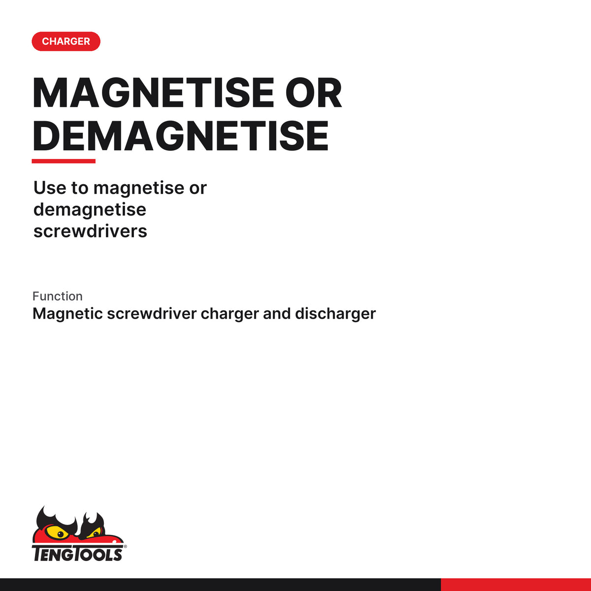 Teng Tools MR500 Magnetic Screwdriver Charger & Demagnetizer, use to magnetise or demagnetise screwdrivers