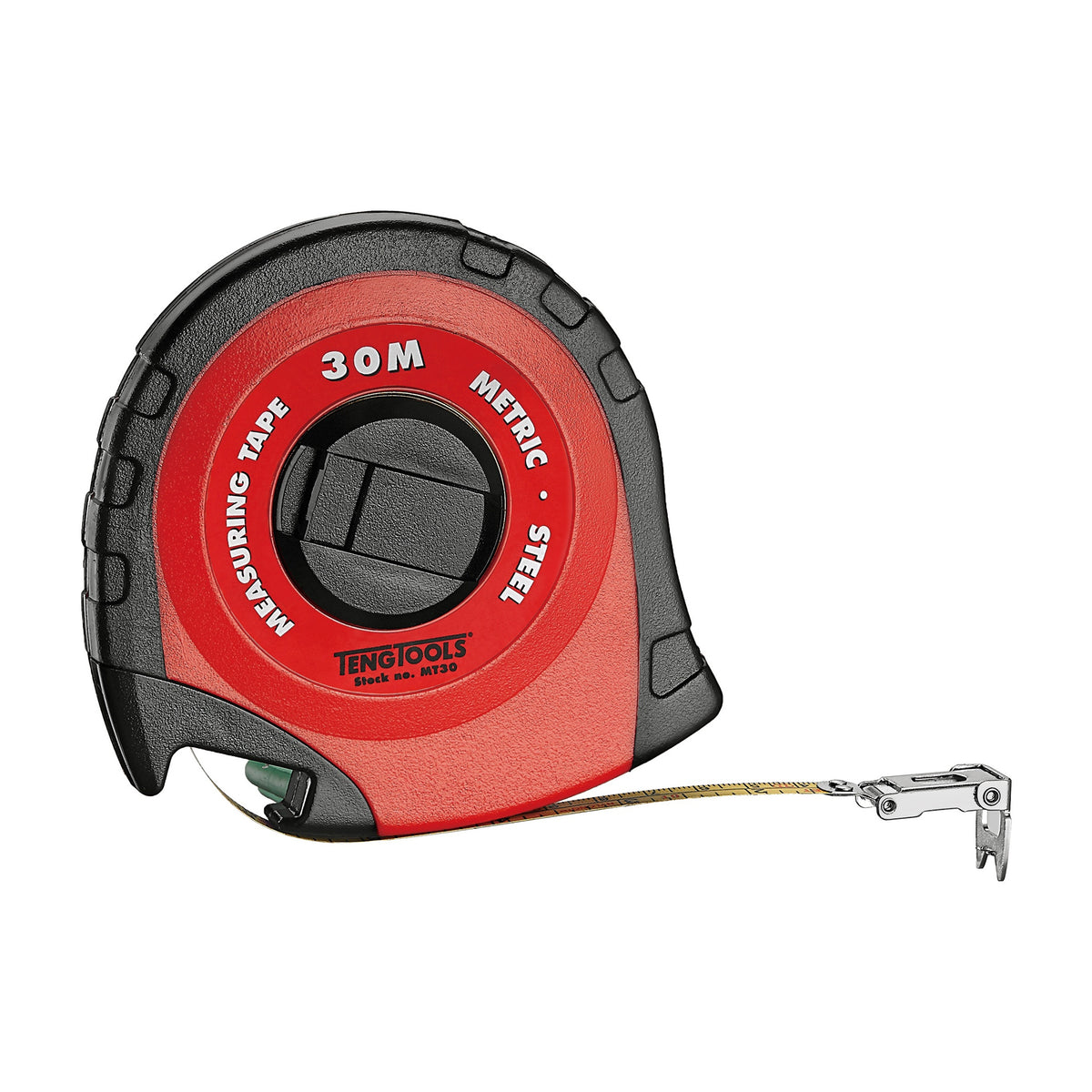 Teng Tools MT30 30 Metre 98 Foot Metric and SAE Measuring Tape on a white background