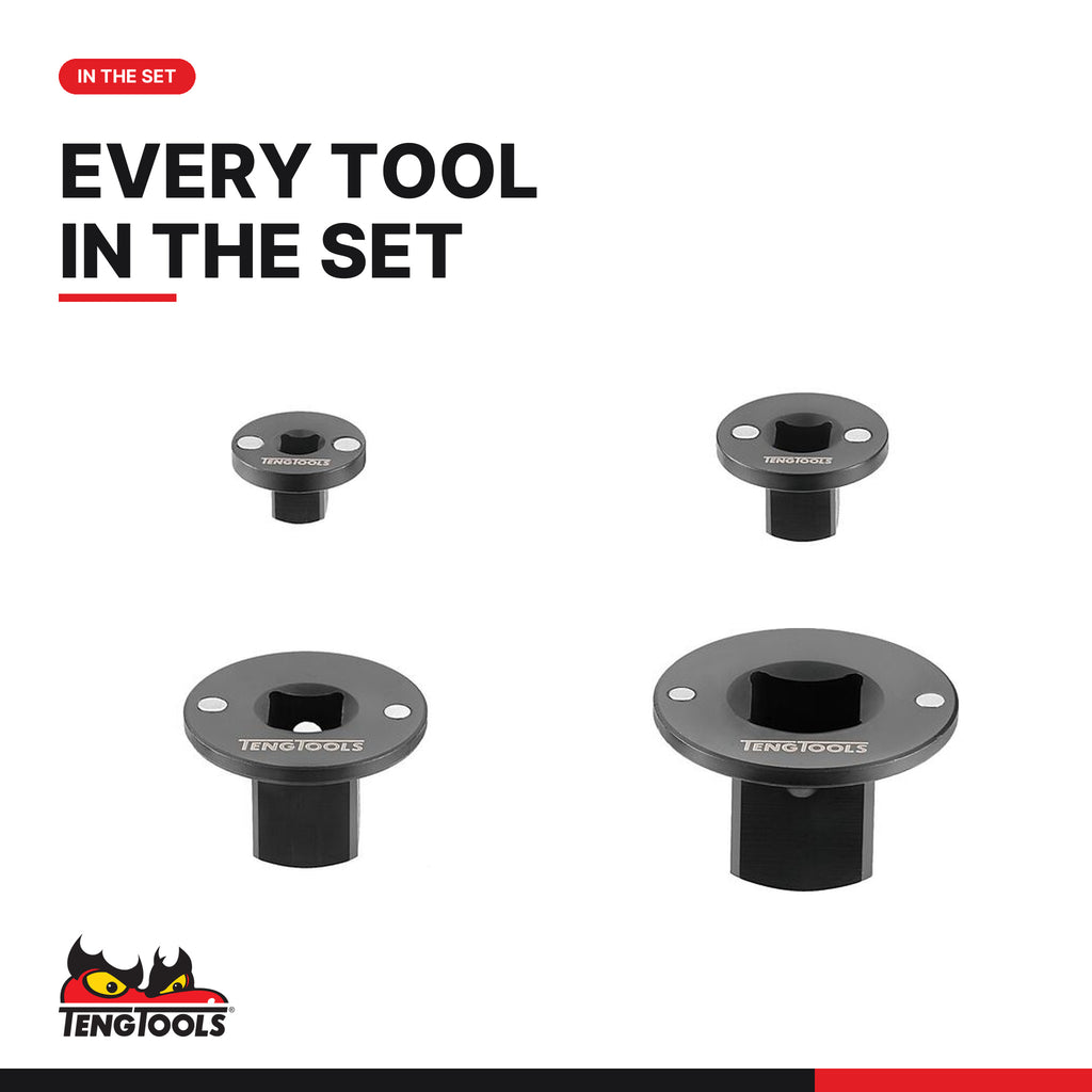 Teng Tools MX04 Step Up Adaptor Set 4 Pieces, every tool in the set