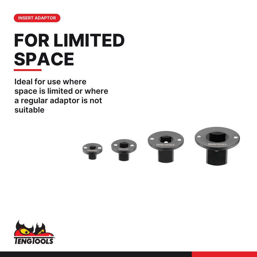 Teng Tools MX04 Step Up Adaptor Set 4 Pieces, ideal for use where space is limited or where a regular adaptor is not suitable