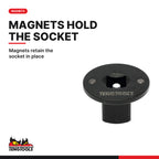 Teng Tools MX04 Step Up Adaptor Set 4 Pieces, magnets retain the socket in place