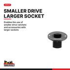 Teng Tools MX04 Step Up Adaptor Set 4 Pieces, enables the use of smaller drive ratchets and accessories with larger sockets