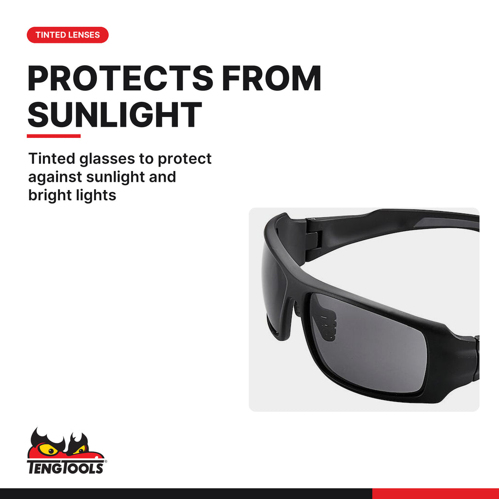 Teng Tools P-SG02 Sport-Style Sunglasses for Men, tinted glasses to protect against sunlight and bright lights
