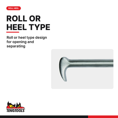 Teng Tools PB12 Rolling Head Pry Bars | Lady Foot Slipper Style |, roll or heel type design for opening and separating