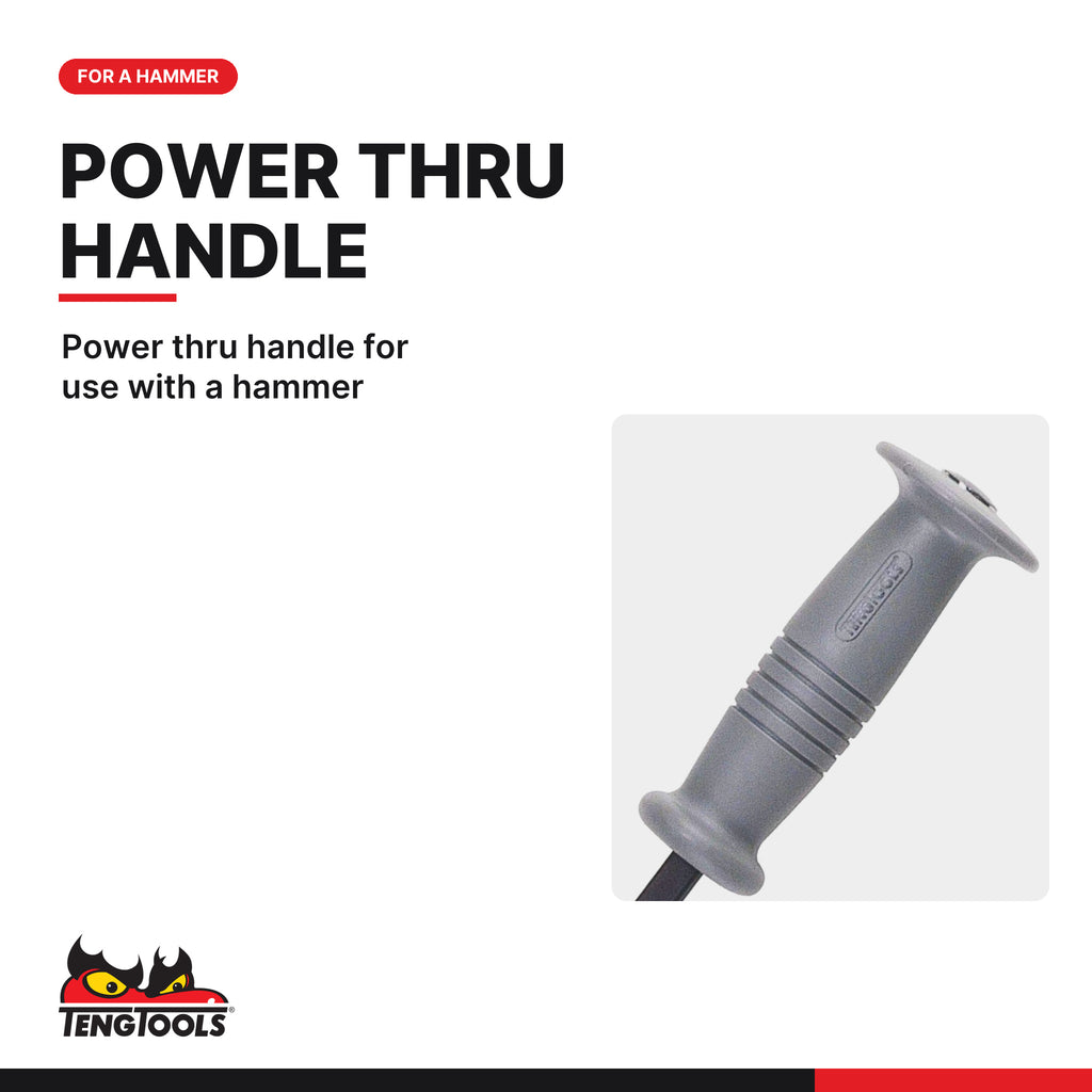 Teng Tools PB22A 550 mm (21.7 in) Pry Bar, power thru handle for use with a hammer