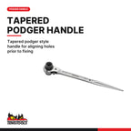 Teng Tools PGW1719 Ratcheting Construction Wrench, tapered podger style handle for aligning holes prior to fixing