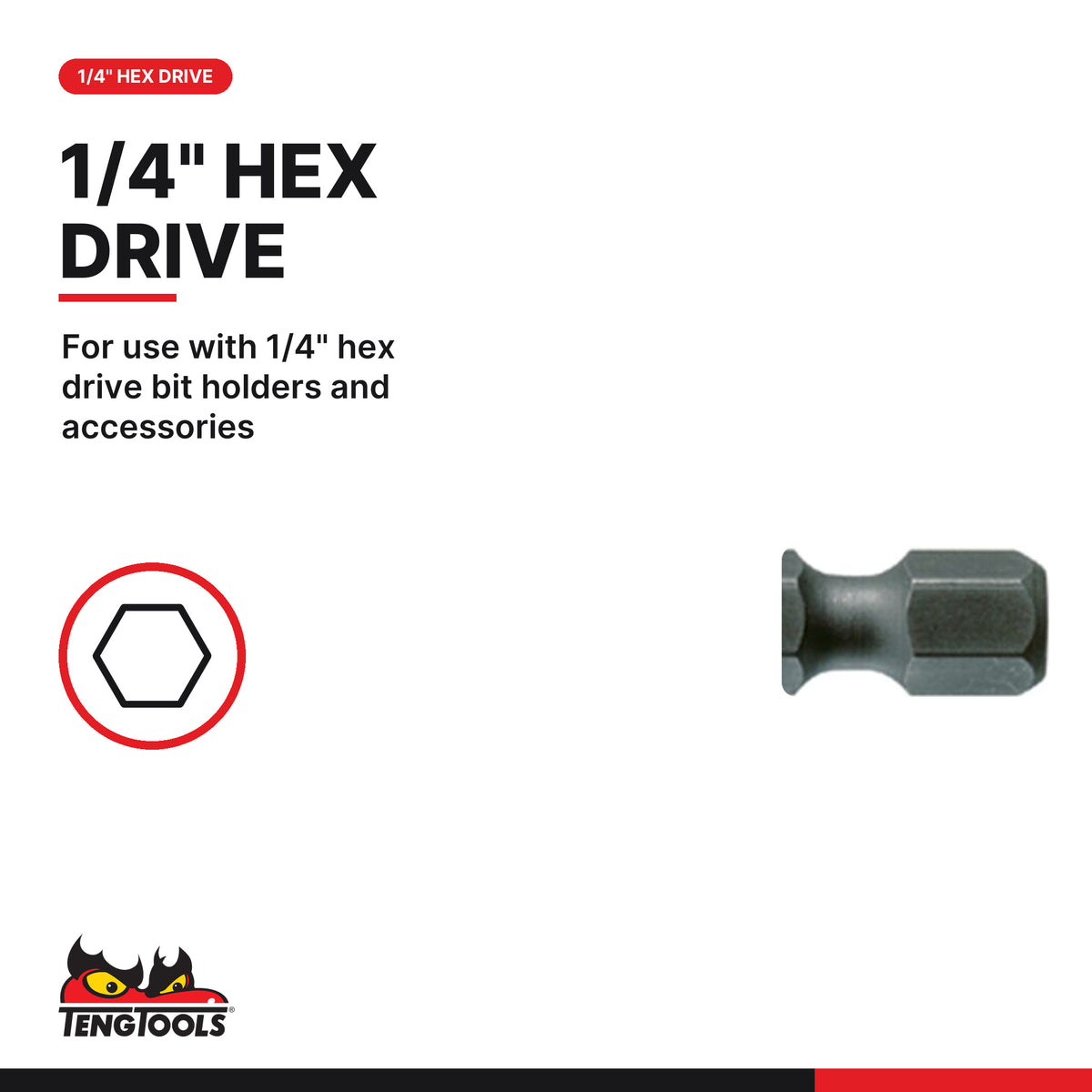 Teng Tools PH5000303 1/4 Inch Hex Shank Phillips Screwdriver Bits 50 mm, for use with 1/4" hex drive bit holders and
