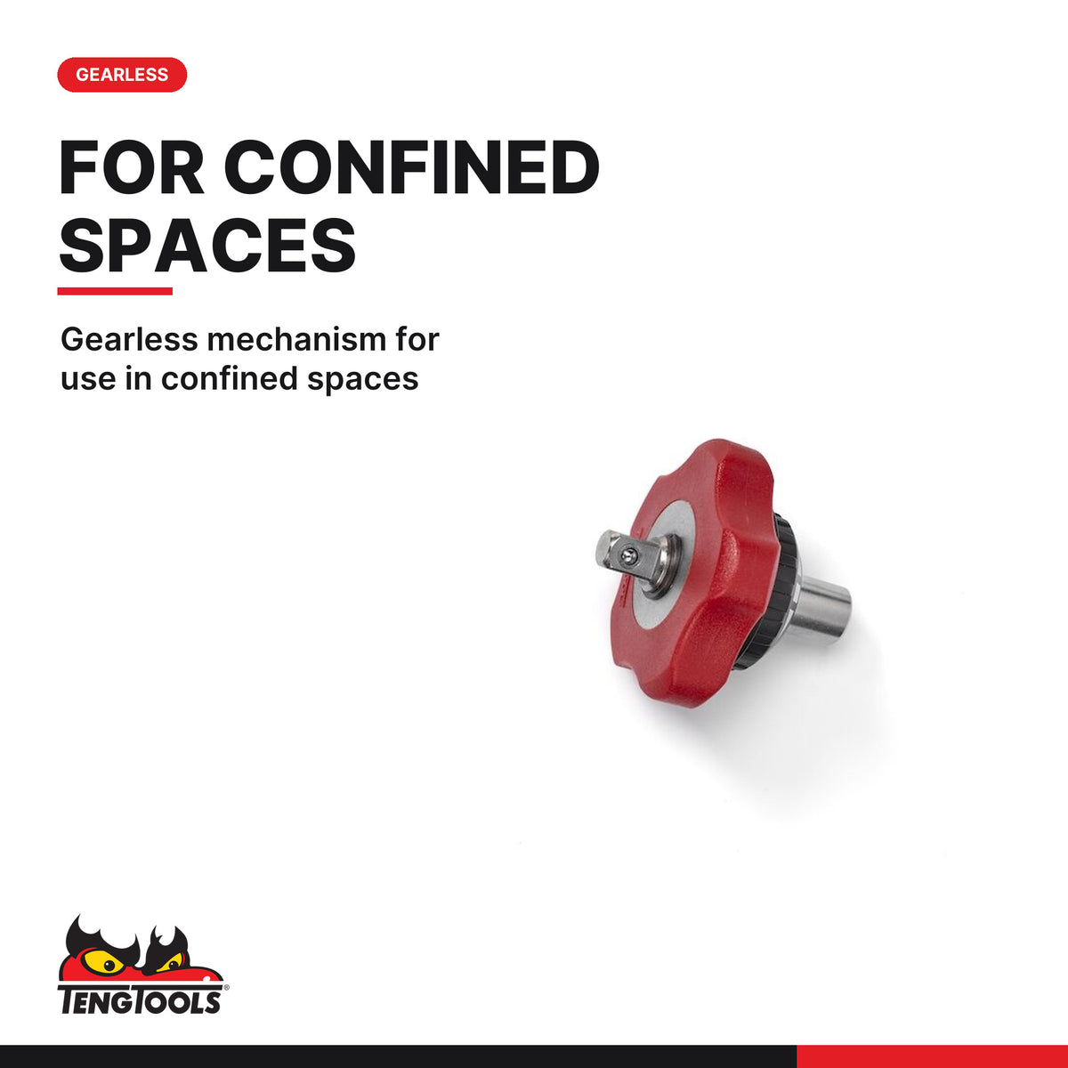 Teng Tools PM14 1/4 Inch Drive Gearless Palm Ratchet, gearless mechanism for use in confined spaces