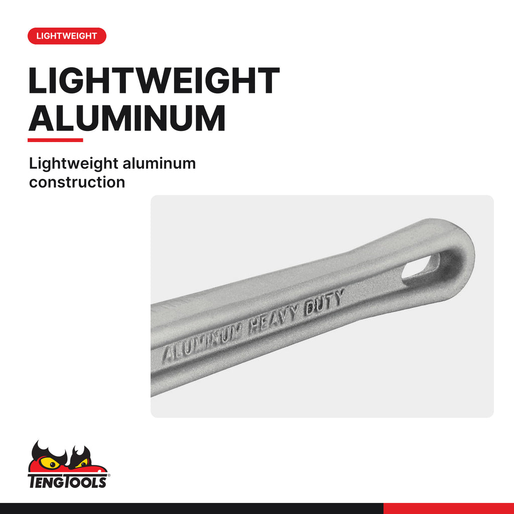 Teng Tools PWC12 Aluminum Pipe Wrench 300-900 mm, lightweight aluminum construction