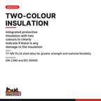 Teng Tools 1000V Pozidriv insulated screwdriver, PZ0 to PZ3, two-colour insulation shows any damage