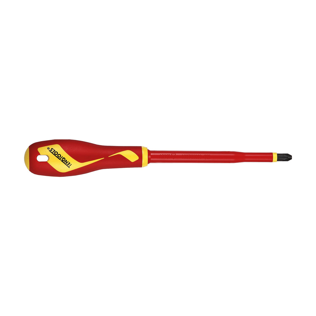 Teng Tools 1000V Pozidriv insulated screwdriver, PZ0 to PZ3 on a white background