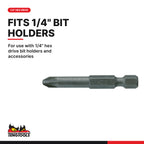 Teng Tools PZ5000103 1/4 Inch Pozidriv PZ1 Screwdriver Bit 50 mm Long, for use with 1/4" hex drive bit holders and