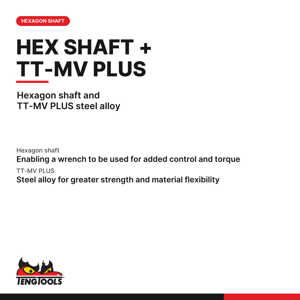 Teng Tools PZZ0102 Double Ended Screwdriver Blade, hexagon shaft and TT-MV PLUS steel alloy