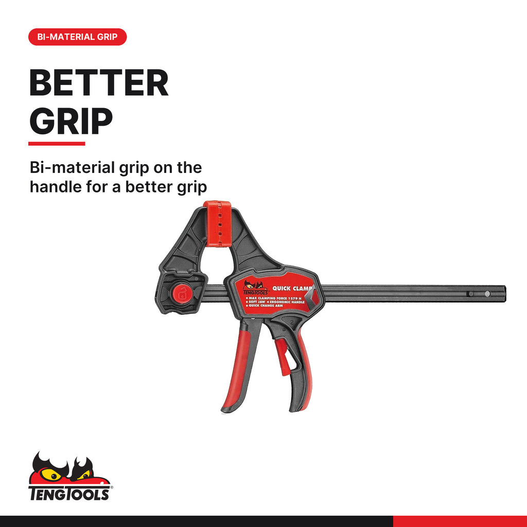 Teng Tools quick clamp top lever, 150 to 600 mm, bi-material grip on the handle