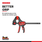 Teng Tools quick clamp top lever, 150 to 600 mm, bi-material grip on the handle