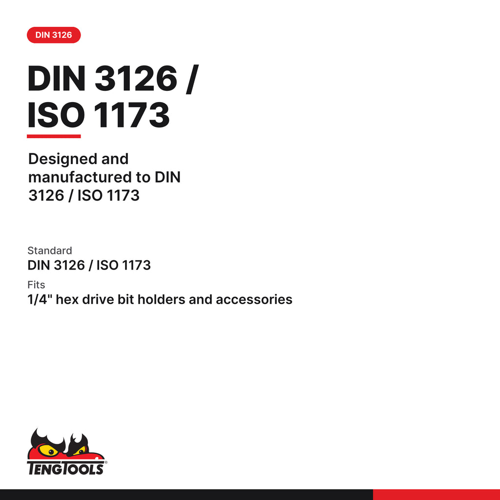 Teng Tools ROB2500303 1/4 Inch Robertson Square Drive Screwdriver Bits, designed and manufactured to DIN 3126 / ISO 1173