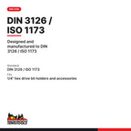 Teng Tools ROB2500303 1/4 Inch Robertson Square Drive Screwdriver Bits, designed and manufactured to DIN 3126 / ISO 1173